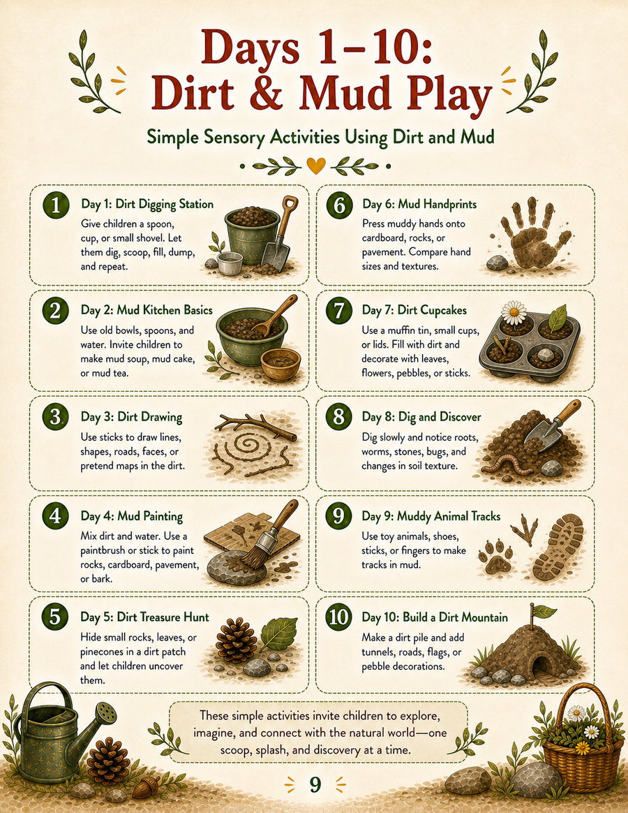 Days 1–10: Dirt & Mud Play